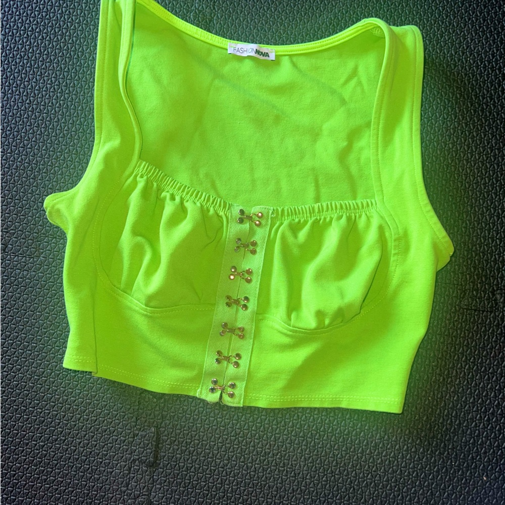 Lime Green bralette crop top size Medium